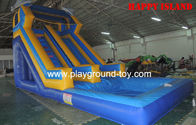 China Encerado inflável azul do PVC da corrediça de água 0.55mm para o parque de diversões RQL-00303 distribuidor 
