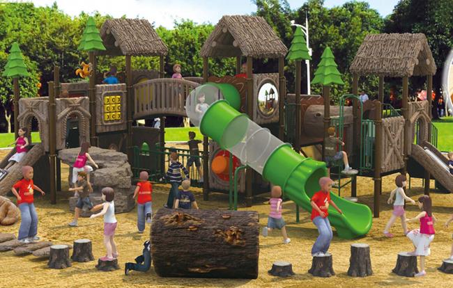 Corrediça nova do campo de jogos das crianças do projeto da paisagem natural para crianças
