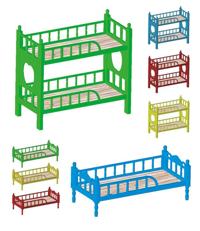 Mobília plástica da sala de aula do berçário da cama de beliche da mobília pré-escolar com cor diferente e padrão europeu
