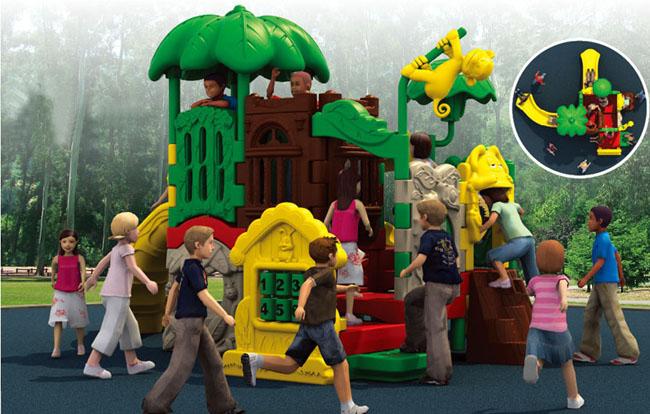O quintal das crianças brinca a estrutura exterior do jogo do campo de jogos plástico do quintal