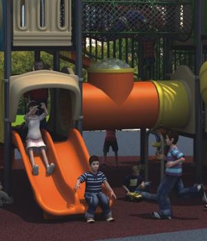 Equipamento plástico popular do campo de jogos da guarda das crianças para o parque