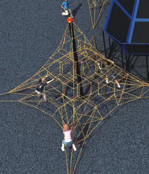 Equipamento ativo de exercício grande exterior do parque do trampolim dos quadros de escalada das crianças