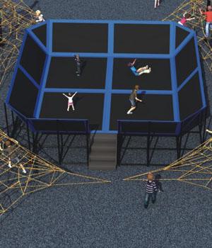 Equipamento ativo de exercício grande exterior do parque do trampolim dos quadros de escalada das crianças